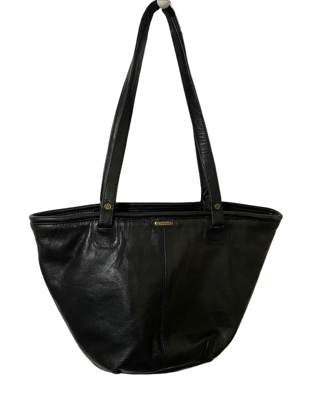 Vintage Hidesign Black Leather Shoulder Bag